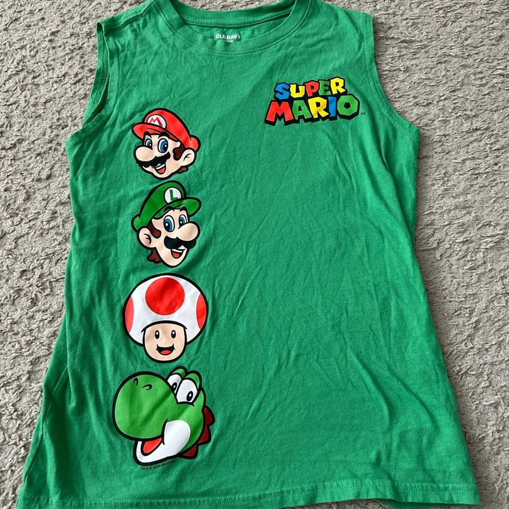 Old Navy Green Super Mario Nintendo Character Tank Top